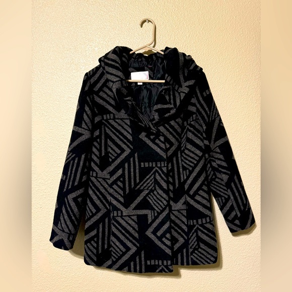 Aztec Hooded Pea Coat Women’s Medium - Picture 3 of 5